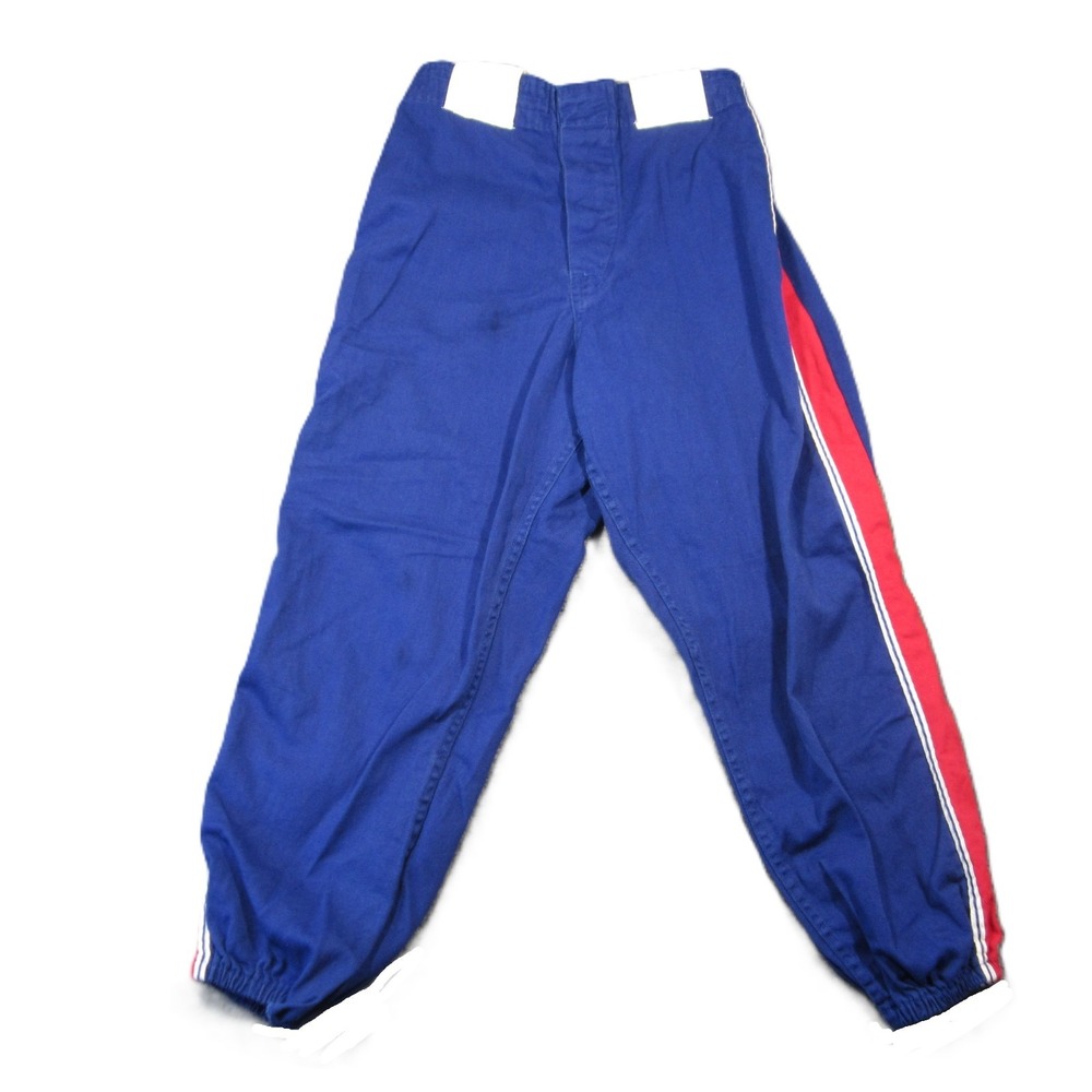 Vtg Felco Baseball Pants Boys L Blue Red Button Fly Little League USA‎ 50s 60s
